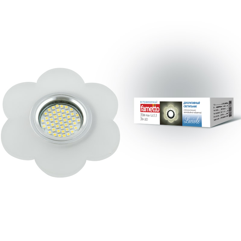 DLS-L126 GU5.3 CHROME/MATT CLEAR Светильник декоративный встраиваемый, серия Luciole. Без лампы, цок DLS-L126 GU5.3 CHROME/MATT CLEAR Светильник декоративный встраиваемый, серия Luciole. Без лампы, цок